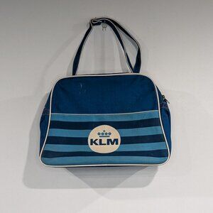 Vintage KLM Royal Dutch Airlines Carry On Bag Blue White